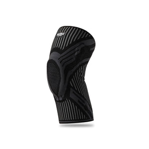 Black silicone spring compression knee brace for sports and fitness