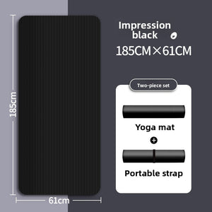 Anti-slip thickened widened yoga mat in various colors for fitness and yoga