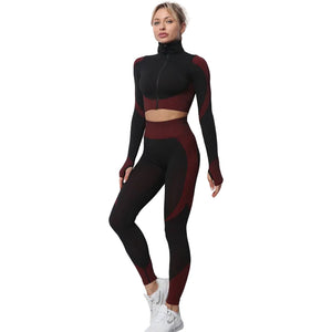 3-piece seamless women's yoga and gym set in various colors